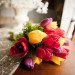 Romatic Red, Yellow and Purple Tulip Bridal Bouquet at Ann Norton Sculpture Garden in Palm Beach, FL thumbnail