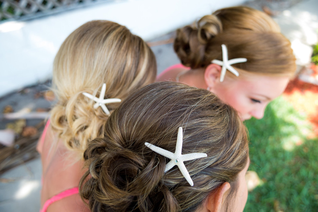 Elegant Starfish Hairpieces | The Majestic Vision Wedding Planning | Palm Beach Shores Community Center in Palm Beach, FL | www.themajesticvision.com | Chris Kruger Photography