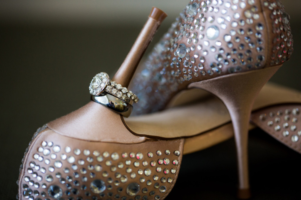 Elegant Wedding Rings with Badgley Mischka Shoes | The Majestic Vision Wedding Planning | Palm Beach Shores Community Center in Palm Beach, FL | www.themajesticvision.com | Chris Kruger Photography