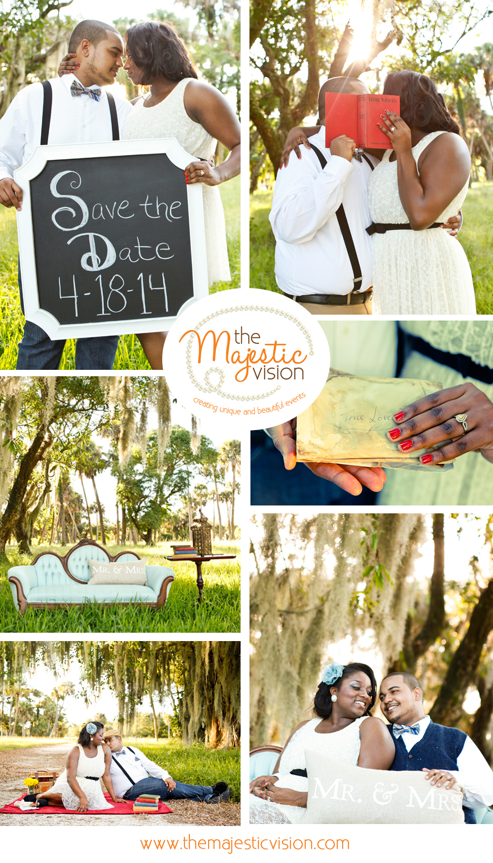 Romantic Vintage Engagement Session | The Majestic Vision Wedding Planning | Riverbend Park in Palm Beach, FL | www.themajesticvision.com | Krystal Zaskey Photography