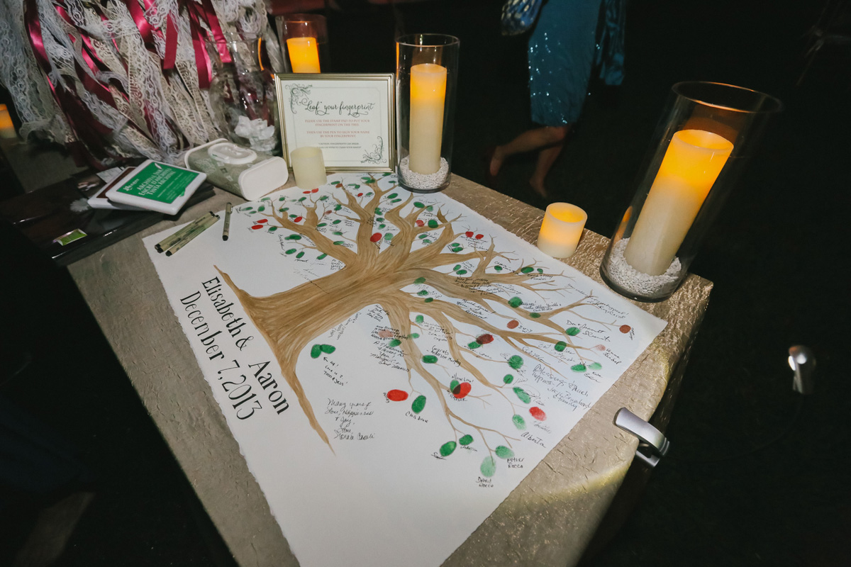 Elegant Handpainted Thumbprint Tree Guest Book | The Majestic Vision Wedding Planning | Fairchild Tropical Garden in Coral Gables, FL | www.themajesticvision.com | Robert Madrid Photography