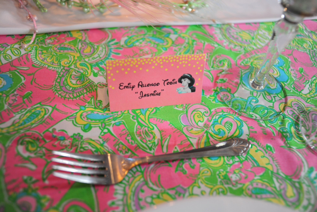 Pink and Green Disney Side Party Place Card | The Majestic Vision Wedding Planning | Palm Beach, FL | www.themajesticvision.com | Emily Allongo Photography