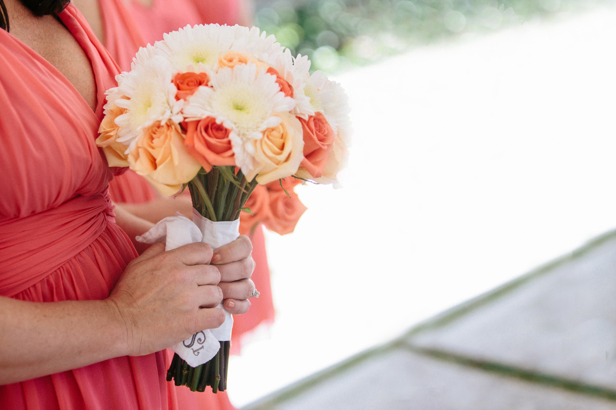 Elegant Coral, Pink and White Bridesmaid Bouquet | The Majestic Vision Wedding Planning | Marriott Singer Island in Palm Beach, FL | www.themajesticvision.com | Robert Madrid Photography