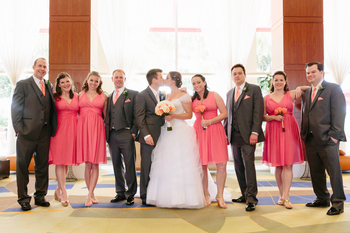 Elegant Bridal Party in Coral and Gray | The Majestic Vision Wedding Planning | Marriott Singer Island in Palm Beach, FL | www.themajesticvision.com | Robert Madrid Photography