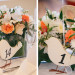 Modern Centerpieces with White Roses and Orange Roses and Bird Table Number at Marriott Singer Island in Palm Beach, FL thumbnail
