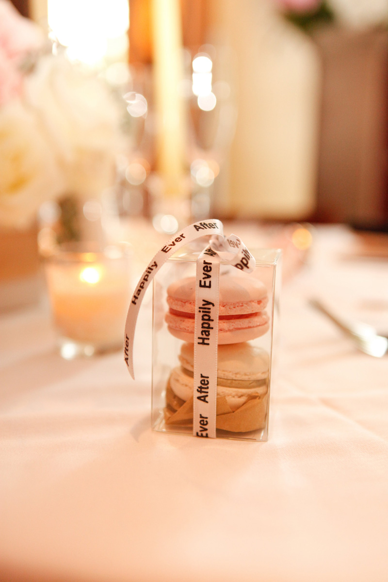 Blush and Cream Macaron Guest Favor | The Majestic Vision Wedding Planning | 32 East in Palm Beach, FL | www.themajesticvision.com | Krystal Zaskey Photography