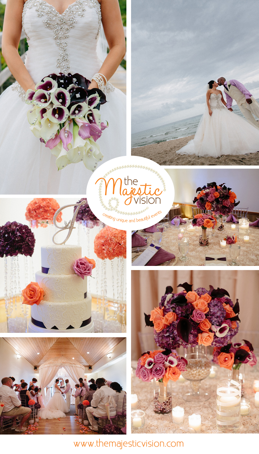 Elegant Purple and Coral Waterfront Wedding | The Majestic Vision Wedding Planning | Sailfish Marina in Palm Beach, FL | www.themajesticvision.com | Robert Madrid Photography
