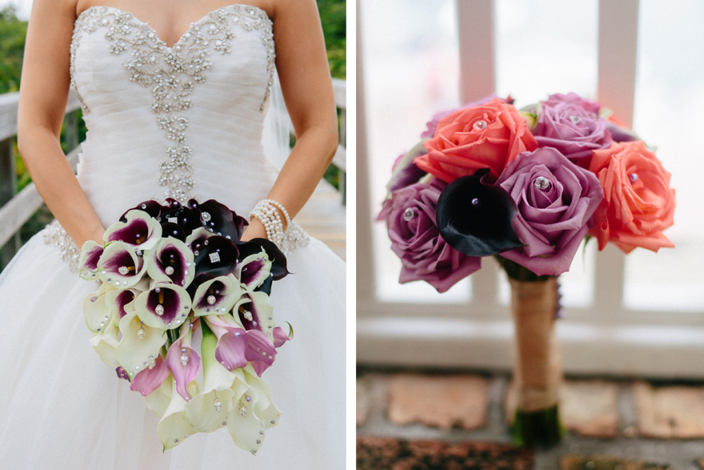 Elegant Cascading Ombre Bridal Bouquet with Purple Calla Lilies and White Calla Lilles | The Majestic Vision Wedding Planning | Sailfish Marina in Palm Beach, FL | www.themajesticvision.com | Robert Madrid Photography