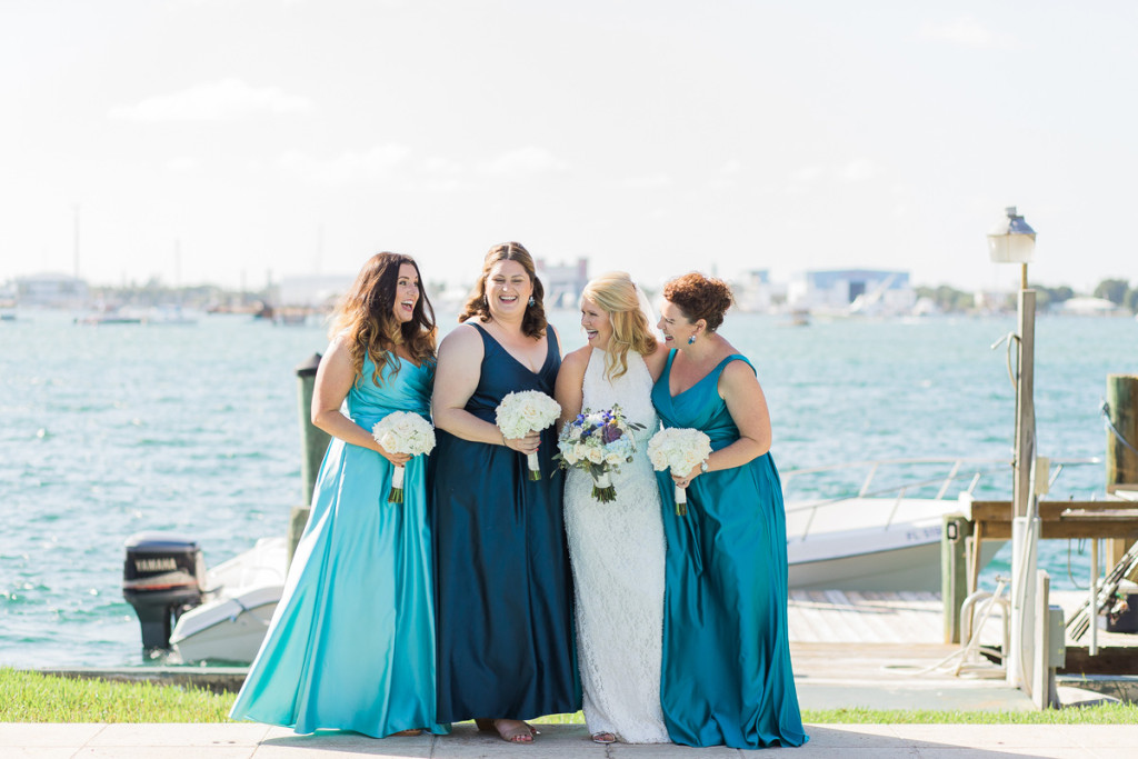 Elegant Bridal Party in Shades of Blue | The Majestic Vision Wedding Planning | Sailfish Marina in Palm Beach, FL | www.themajesticvision.com | Chris Kruger Photography