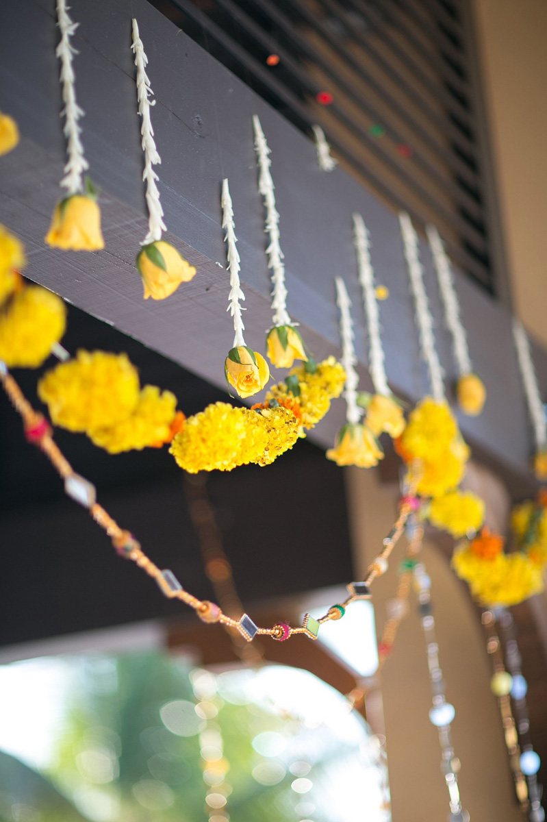 Colorful Hanging Decor for Indian Wedding Ceremony | The Majestic Vision Wedding Planning | PGA National in Palm Beach, FL | www.themajesticvision.com | Haring Photography