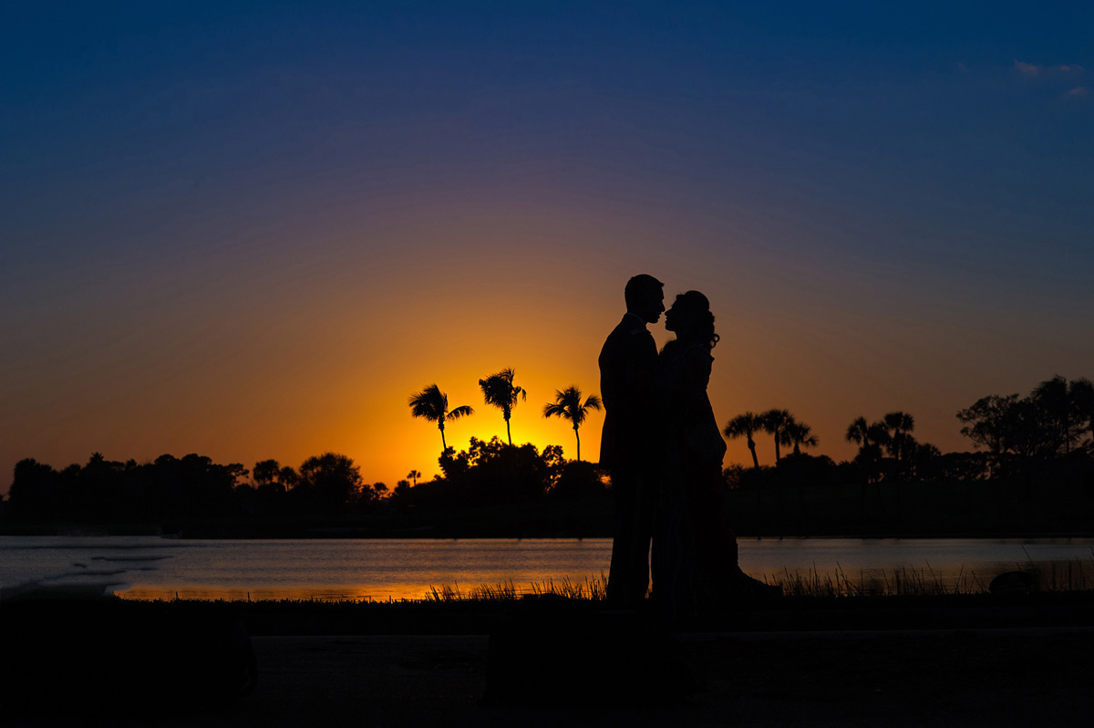 Elegant Sunset Bridal Portrait | The Majestic Vision Wedding Planning | PGA National in Palm Beach, FL | www.themajesticvision.com | Haring Photography