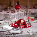 Elegant Geometric Mirror Centerpiece with Red Roses for Indian Wedding Reception at PGA National in Palm Beach, FL thumbnail