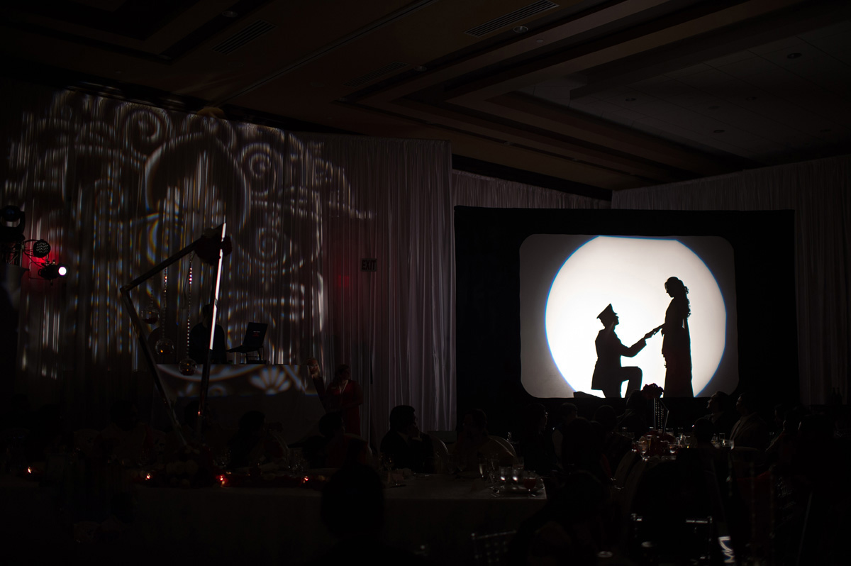 Elegant Silhouette First Dance for Indian Wedding Reception | The Majestic Vision Wedding Planning | PGA National in Palm Beach, FL | www.themajesticvision.com | Haring Photography