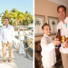 Handsome Groom Getting Ready with Ring Bearer at Palm Beach Shore in Palm Beach, FL thumbnail