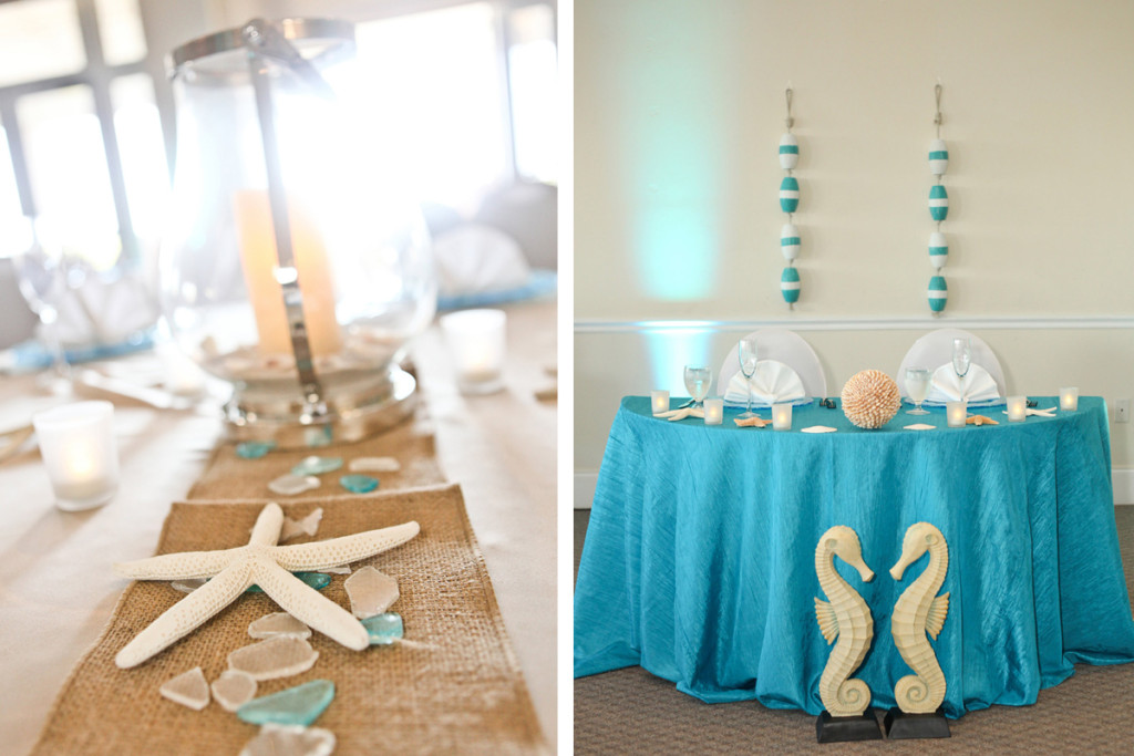 Elegant Centerpiece with Lantern, Starfish and Seaglass | The Majestic Vision Wedding Planning | Palm Beach Shores in Palm Beach, FL | www.themajesticvision.com | Krystal Zaskey Photography