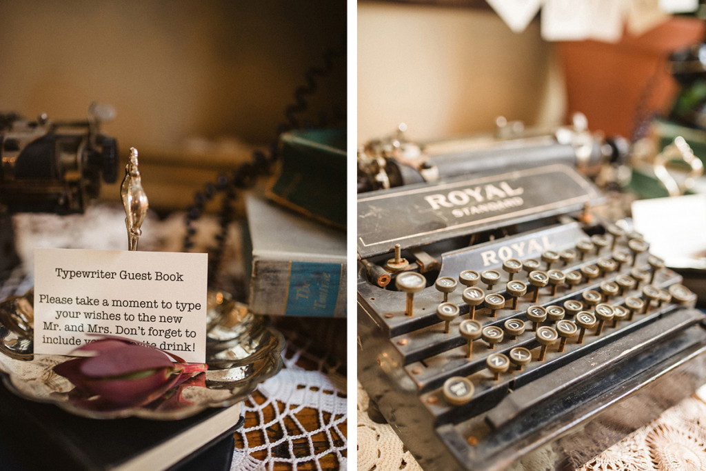 Vintage Typewriter Guestbook | The Majestic Vision Wedding Planning | Anodyne Coffee in Milwaukee, WI | www.themajesticvision.com | Elizabeth Haase Photography