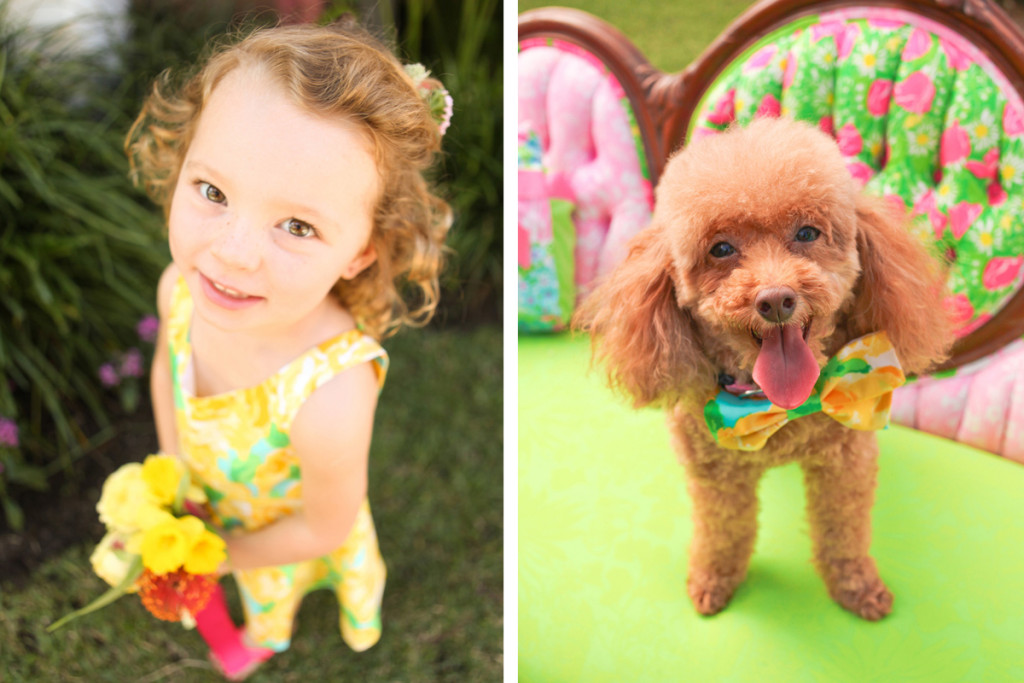 Adorable Flower Girl and Dog Ring Bearer in Sunglow First Impression Lilly Pulitzer | The Majestic Vision Wedding Planning | The Colony Hotel in Palm Beach, FL | www.themajesticvision.com | Krystal Zaskey Photography