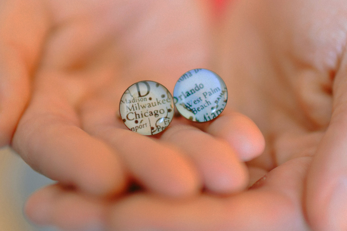 Map Cufflinks Perfect for a Long Distance Couple | The Majestic Vision Wedding Planning | Palm Beach Zoo in Palm Beach, FL | www.themajesticvision.com | Robert Madrid Photography