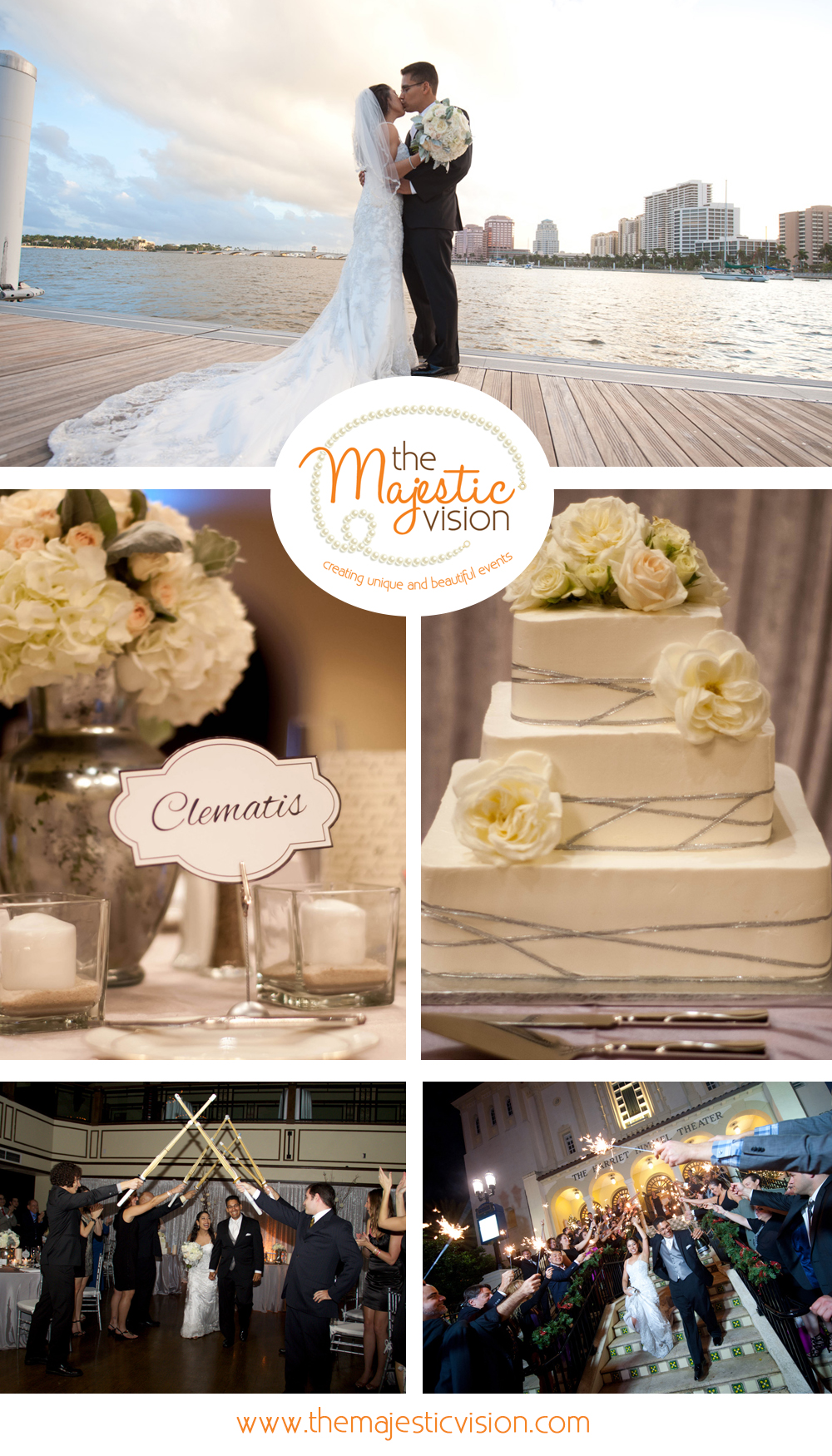 Elegant Silver and White Wedding | The Majestic Vision Wedding Planning |Harriet Himmel Theater in Palm Beach, FL | www.themajesticvision.com