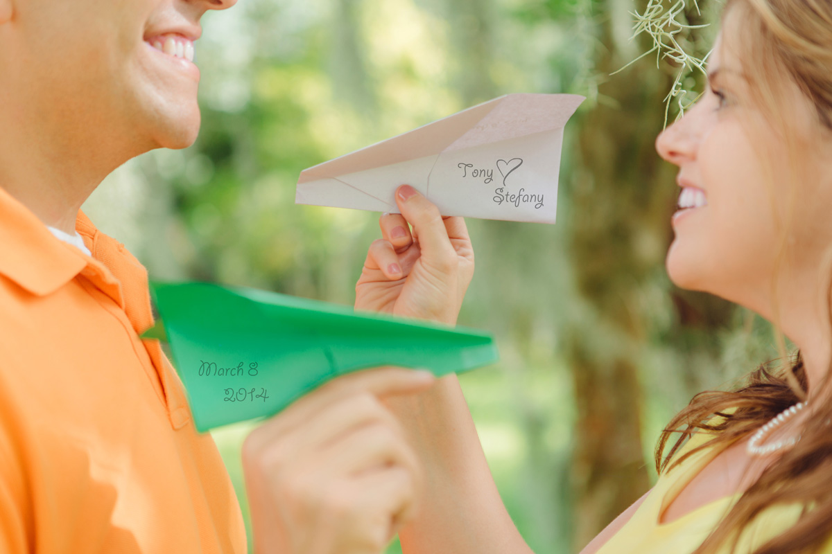 Travel Theme Engagement Session with Paper Airplanes | The Majestic Vision Wedding Planning | Royal Poinciana Chapel in Palm Beach, FL | www.themajesticvision.com | Robert Madrid Photography