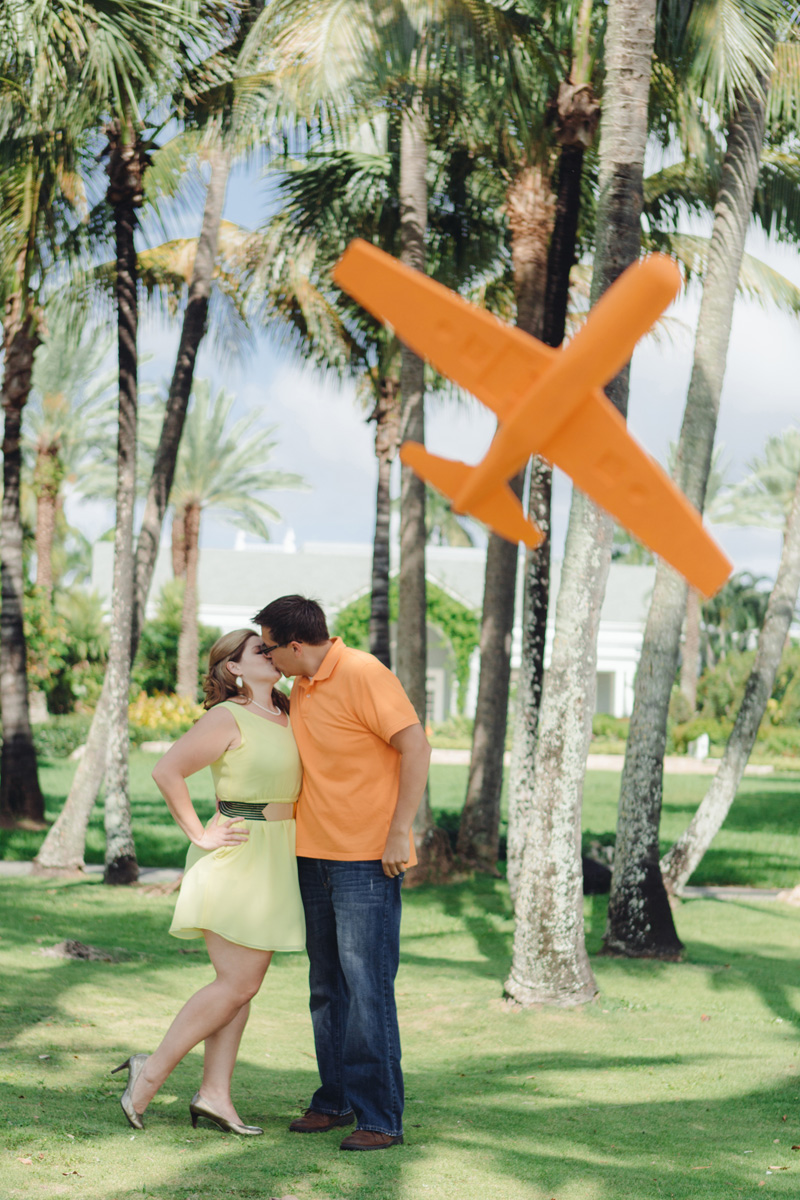 Travel Theme Engagement Session with Giant Foam Plane | The Majestic Vision Wedding Planning | Royal Poinciana Chapel in Palm Beach, FL | www.themajesticvision.com | Robert Madrid Photography