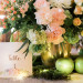 Elegant Blush and Pink Tablescape with Bronze Terrariums, Lush Greenery and Twinkle Lights at Rustic Manor in Milwaukee, WI thumbnail