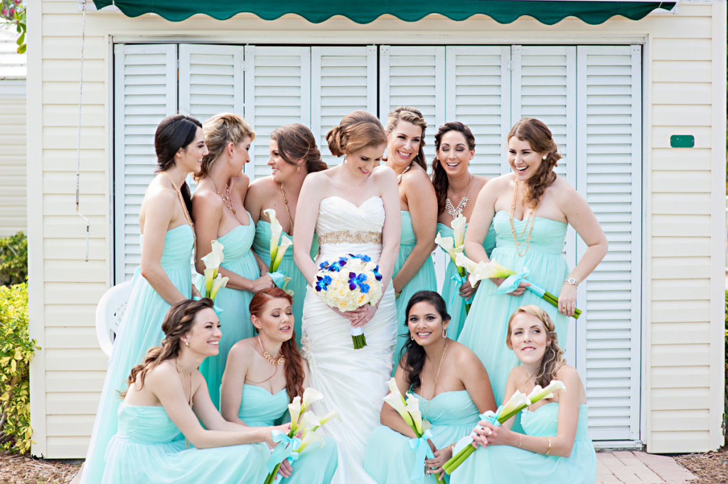 Elegant Bridesmaids with Beautiful Bride | The Majestic Vision Wedding Planning | Grand Bay Club in Key Biscayne, FL | www.themajesticvision.com | Emindee Images