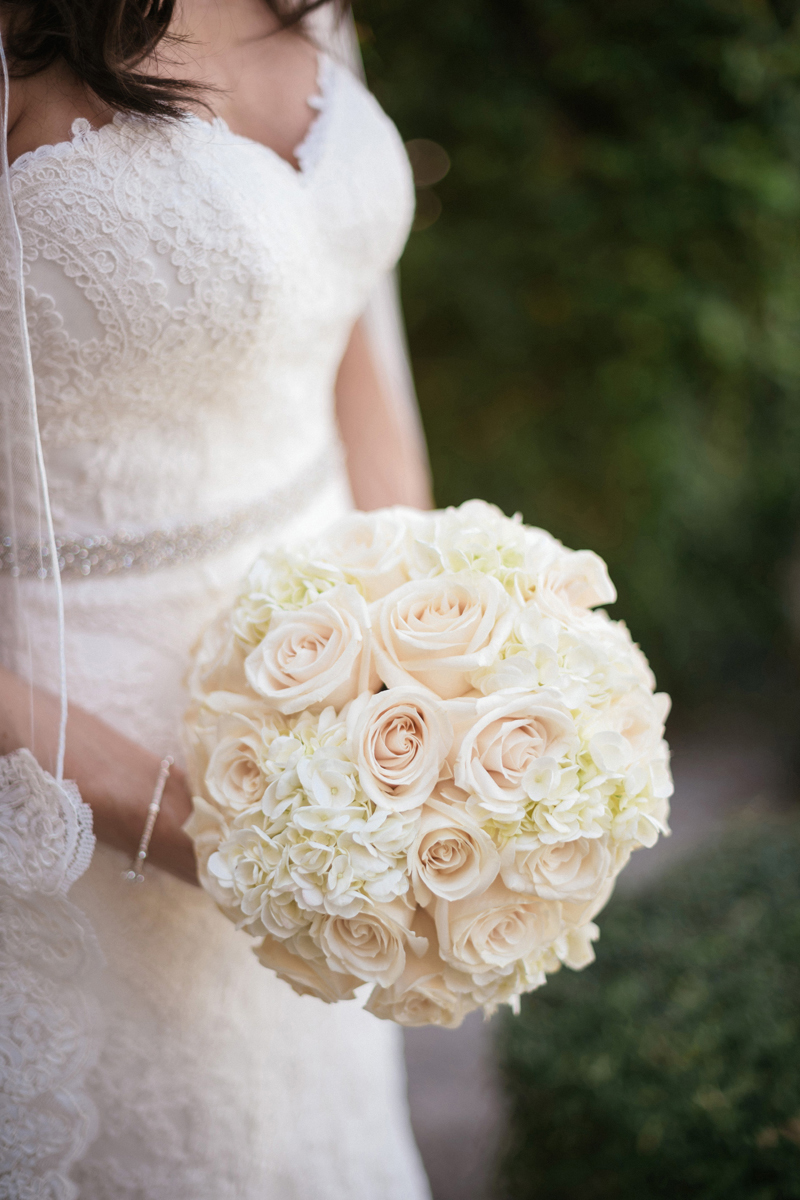 Blush Rose and White Hydrangea Bridal Bouquet for Wine Themed Wedding | The Majestic Vision Wedding Planning | The Addison Boca Raton in Boca Raton, FL | www.themajesticvision.com | Robert Madrid Photography