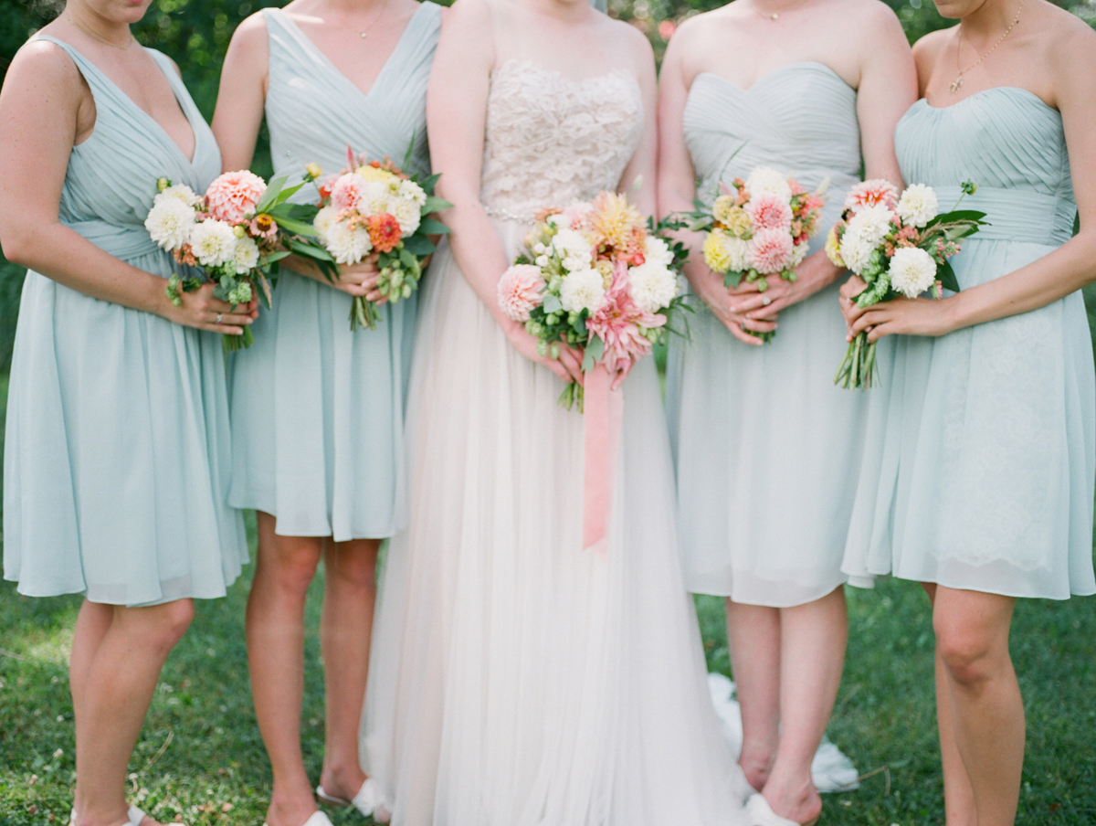 Summer Bouquets at Romantic Mint and Serenity Blue Farm Wedding | The Majestic Vision Wedding Planning | Private Residence in Milwaukee, WI | www.themajesticvision.com | Elizabeth Haase Photography