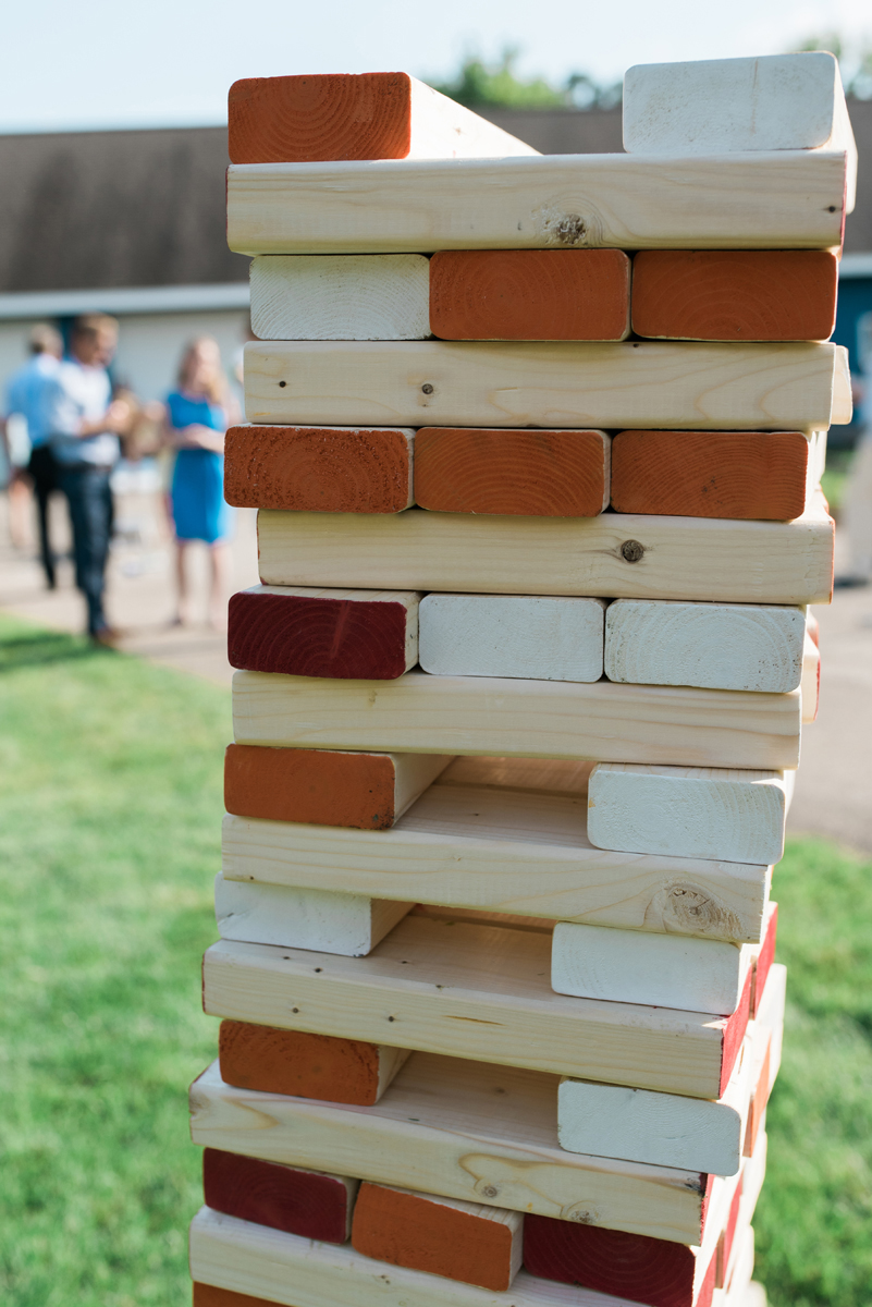 Giant Jenga at Romantic Mint and Serenity Blue Farm Wedding | The Majestic Vision Wedding Planning | Private Residence in Milwaukee, WI | www.themajesticvision.com | Elizabeth Haase Photography