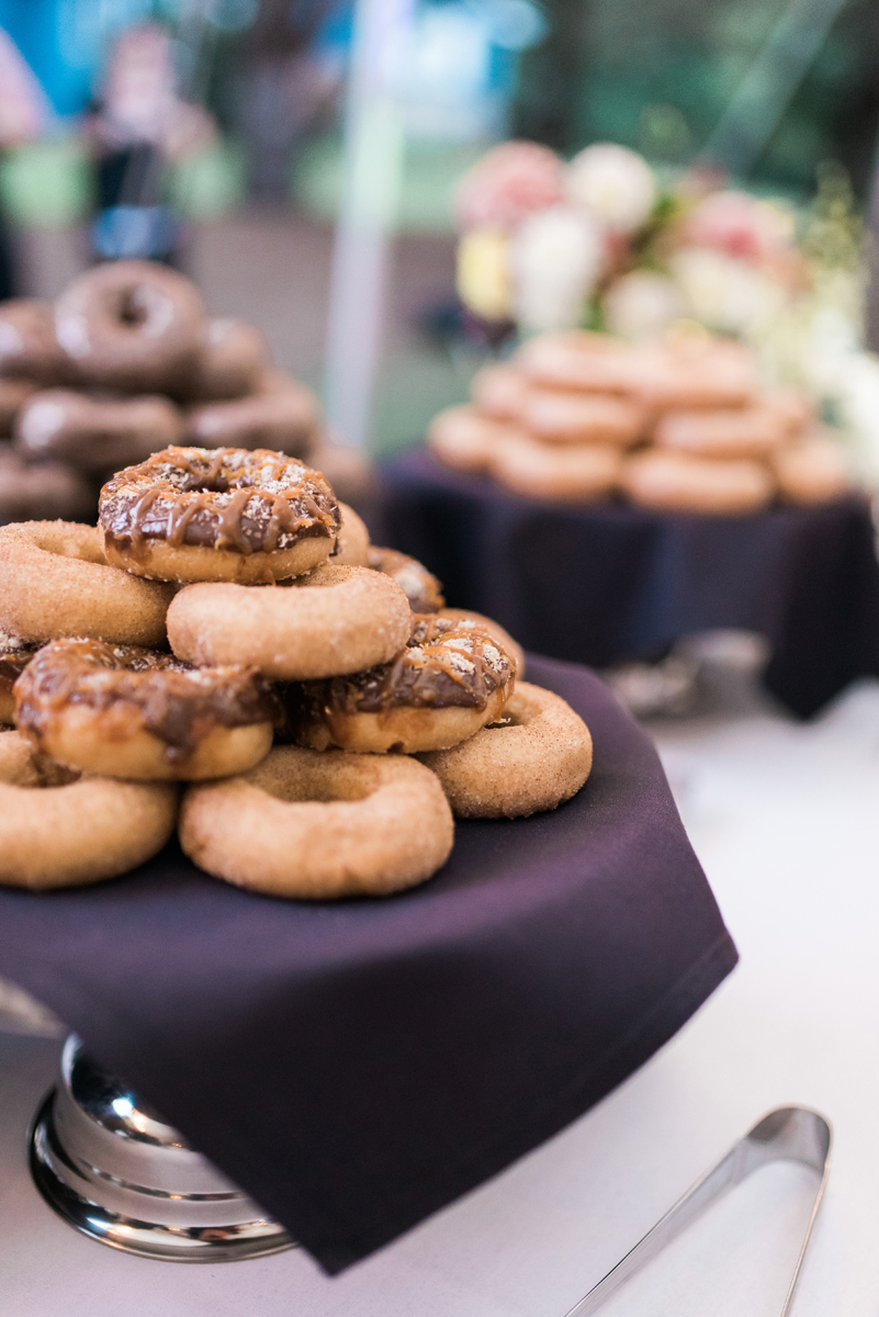 Donut Display at Romantic Mint and Serenity Blue Farm Wedding | The Majestic Vision Wedding Planning | Private Residence in Milwaukee, WI | www.themajesticvision.com | Elizabeth Haase Photography