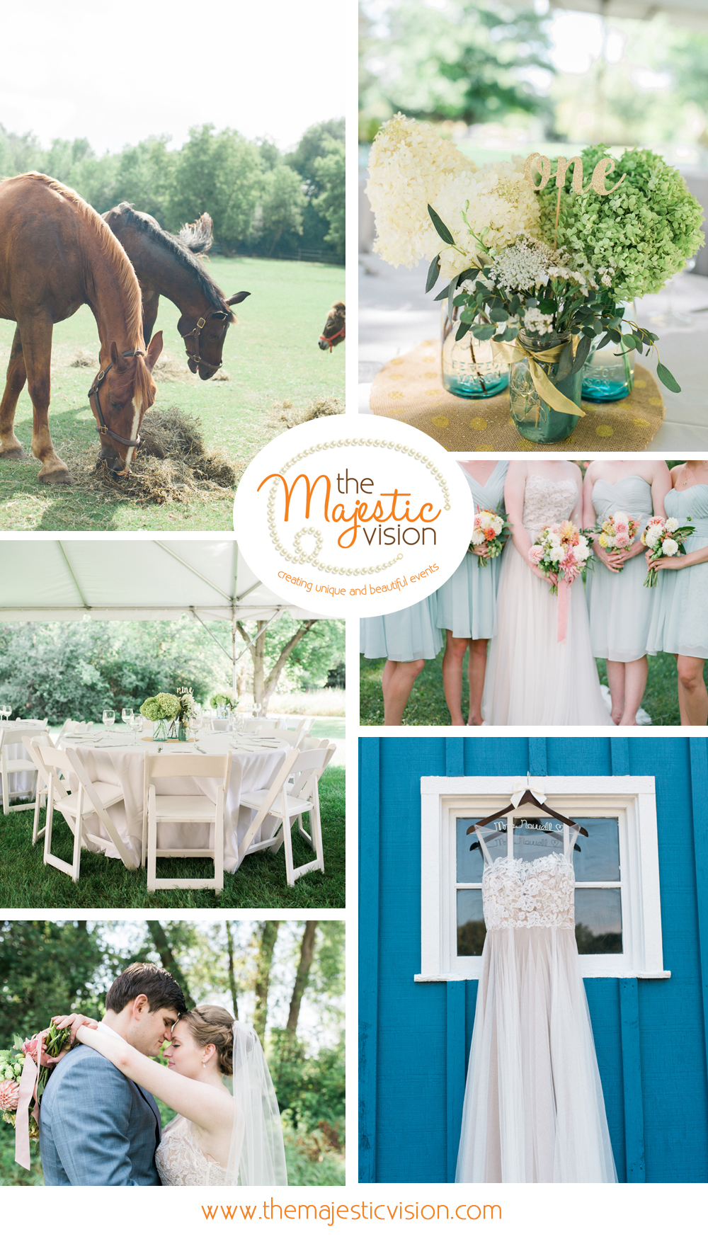 Romantic Mint and Serenity Blue Farm Wedding | The Majestic Vision Wedding Planning | Private Residence in Milwaukee, WI | www.themajesticvision.com | Elizabeth Haase Photography