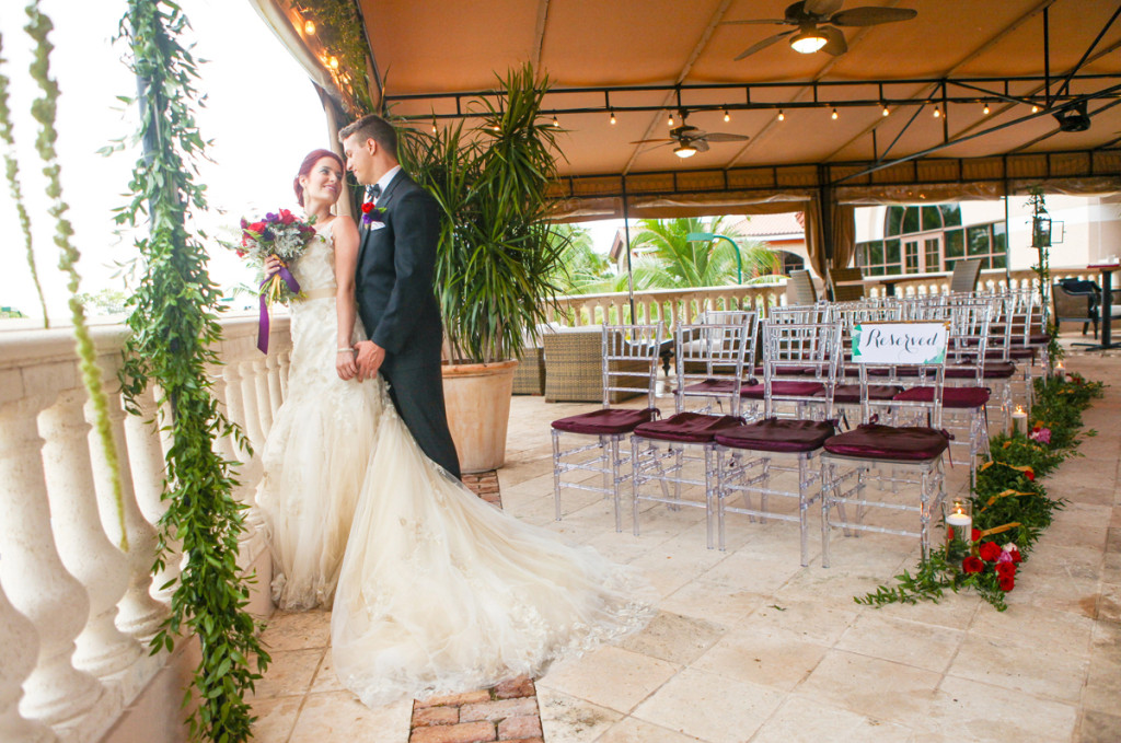 Lovely Couple at Whimsical Emerald and Amethyst Wedding Ceremony | The Majestic Vision Wedding Planning | The Wanderers Club in Wellington, FL | www.themajesticvision.com | Krystal Zaskey Photography